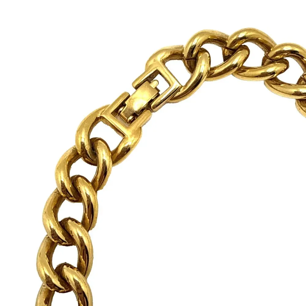 Vintage Monet Collar Necklace Gold Tone Cream Enamel Modernist Choker 16